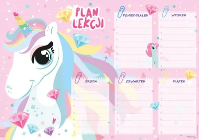 Zdjęcie produktu dla Plan Lekcji A5 Jednorożec