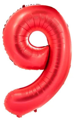 Produktbild von Folienballon 100cm Zahl 9 matt rot