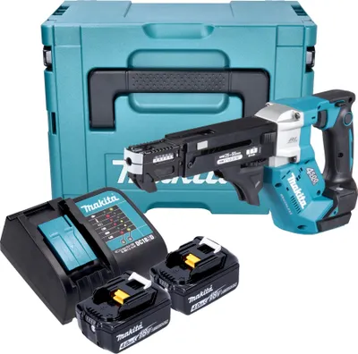 Produktbild von Makita DFR 552 SMJ Akku Magazinschrauber 18 V 25 - 55 mm Brushless + 2x Akku 4,0 Ah + Ladegerät + Makpac