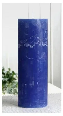Produktbild von Rustikale Stumpenkerze, 20 x 7 cm Ø, blau