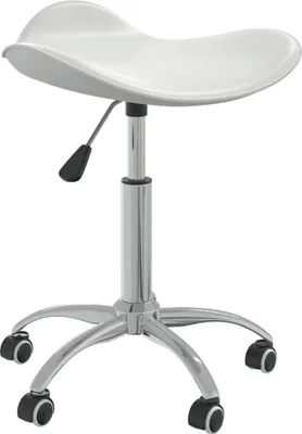 Produktbild von Friseur Rollhocker Weiß Kunstleder , Friseurstühle Design 2024