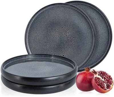 Obrázok produktu pre Moritz & Moritz SOLID 4x jedálenský tanier 26 cm kameninová súprava tanierov antracit