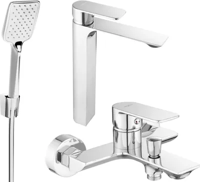 Image de Alexset R62 Mélangeur lavabo et baignoire avec accessoires, chrome (71213R62-00)