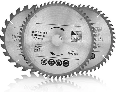 Image de Lame de scie circulaire 210x30 mm pour le métal et le bois - 24/48/60 dents - pour scies circulaires portatives et scies circulaires de table