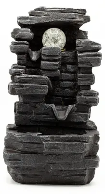 Produktbild von Innenbrunnen – Natürliche Steine und Glaskugel, 35 cm