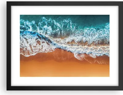 Produktbild von Gerahmtes Poster - Schwarzer Rahmen - Sand Wasser Strand - 40x30 cm - Wand Bild - Wanddeko - Wandbilder - Kunstposter - Wandposter - Bilderrahmen - Bilder - Kunstdruck - P2BAA40x30-5021