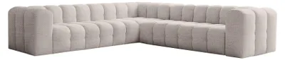 Produktbild von Ecksofa Baloo Corner Mittel, 6-Sitzer, für das Wohnzimmer, Stoff Moly, creme