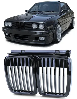 Sport Kühlergrill SCHWARZ GLANZ passend für BMW 3er E30 ab 1982-1994 – Produktansicht
