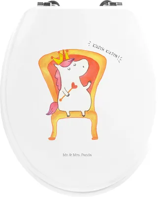 Produktbild von Mr. & Mrs. Panda WC Deckel Einhorn König - Weiß - Geschenk, Klodeckel, Kaiser, klo, Präsident, Klobrille, WC-Sitz, Sitz, Brille, Krone, Unicorn, Bundeskanzler