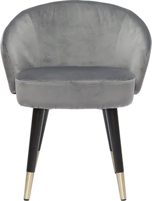 Produktbild von Miliboo - Design-Stühle mit grauem Samt und schwarz-vergoldeten Metallbeinen (2er-Set) BRIZO