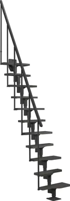 Produktbild von DOLLE Raumspartreppe Mittelholmtreppe Atlanta anthrazit gerade 11 Stufen