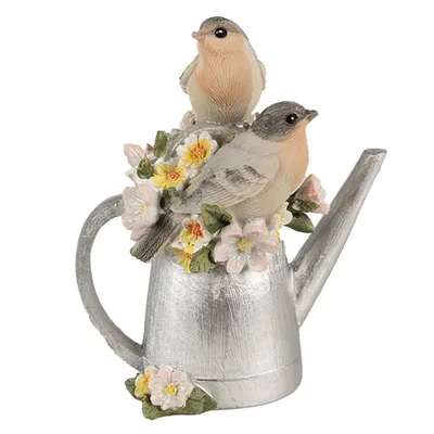Immagine prodotto di Uccello decorativo Clayre & Eef 13 cm in poliresina grigia