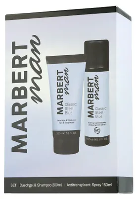 Produktbild von Marbert Man Classic Steel Blue Geschenkbox Duschgel 200 ml & Deo Spray 150 ml