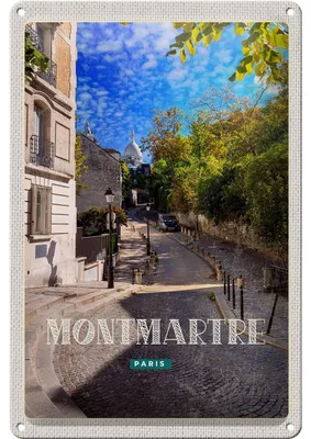 Produktbild von Blechschild Reise 20x30cm Montmartre Paris Straße Schild