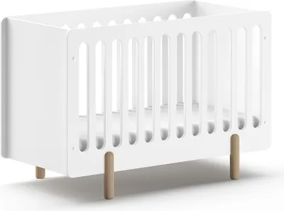 Produktbild von JAXX - SMILE Babybett LF 60 x 120 cm, m. verst. Lattenrost, Ausf. MDF weiß lackiert
