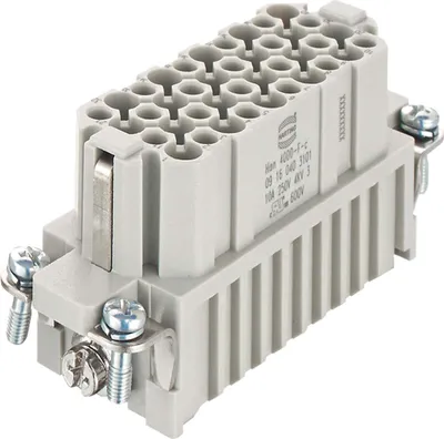 Immagine prodotto di HARTING Han 40DD inserto femmina (F) connessione a crimpare, 40 poli + PE 250 V, 10 A - 1 pezzo