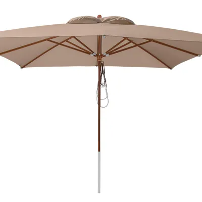 Produktbild von anndora Sonnenschirm 4x4m eckig Dark Natural Winddach UV-Schutz - Dark Natural