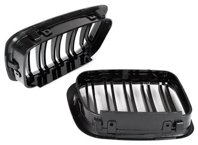 Kühlergrill DOPPELSTEG Schwarz Glanz für BMW 3er E46 Limo Touring 1998-01 – Produktansicht 2
