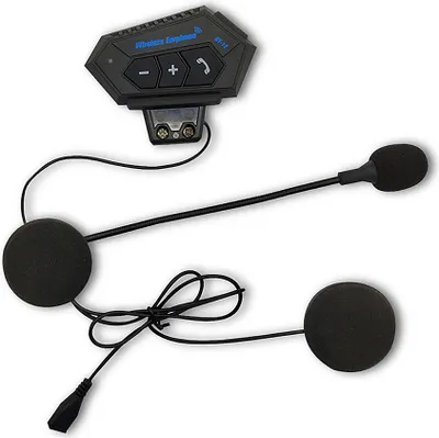 Produktbild von BT-12 Motorrad Funkgeräte Bluetooth Headset Helm Headset mit Mikrofon Motorrad Interphone für Telefonanruf und Musik