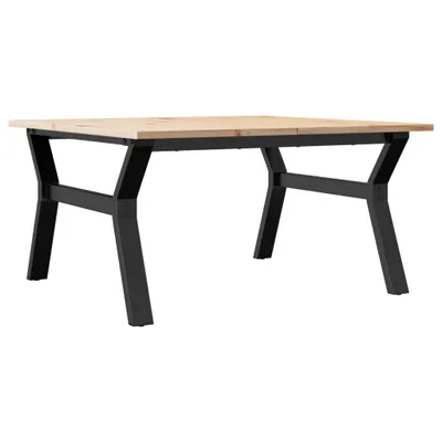 Zdjęcie produktu dla vidaXL Stolik kawowy z ramą Y 90x90x45 cm z litego drewna sosnowego i stali