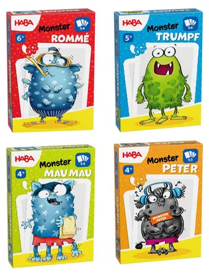 Produktbild von HABA Unisex Spielesammlung Monster-Kartenspiel Klassiker 4-Pack