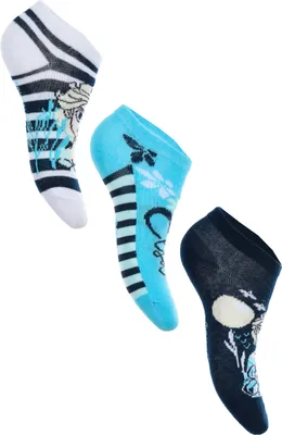 Produktbild von Frozen - Die Eiskönigin Elsa Kinder Mädchen Sneaker Socken 3 Paar Strümpfe Paket, Größe:23/26