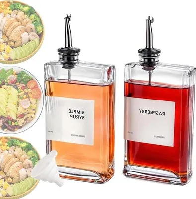 Produktbild von Famanu Öl- und Essigspender 350ml - Tropffrei, Edelstahl-Ausgießer, Silber