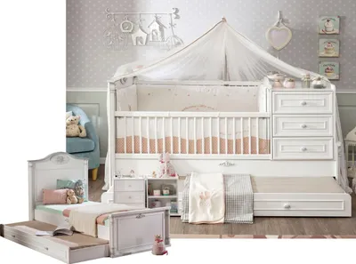Produktbild von Cilek ROMANTIC Babybett mitwachsend, 80x130-180 cm