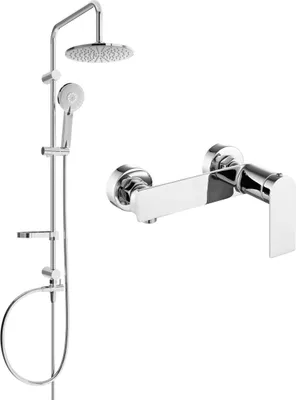 Immagine prodotto di Mexen Carl set doccia esterna con soffione e miscelatore doccia Zero, cromo - 71140240-00