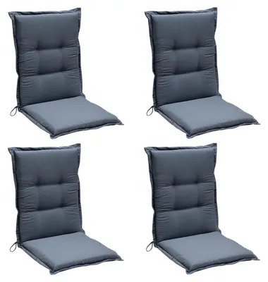 Produktbild von Gartenstuhlauflagen - Hellblau - Polyester - Hochlehner - mit Stehsaum - 4er Set