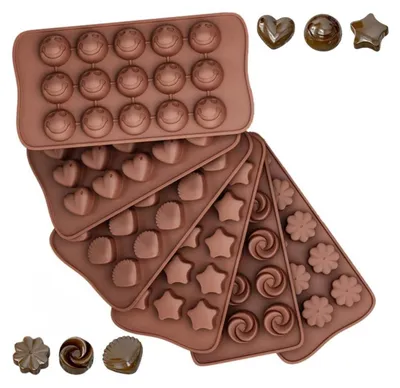 Immagine prodotto di Set da 6 stampi in silicone per cioccolatini, con forme di rose e cuori – stampi per dolci, ideali per progetti fai-da-te, fondant, cubetti di ghiaccio, torte e decorazioni
