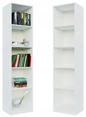 Produktbild von Regal Für Bücher - Weiß - 182 Cm - 5 Regalböden - Schmal - Holz