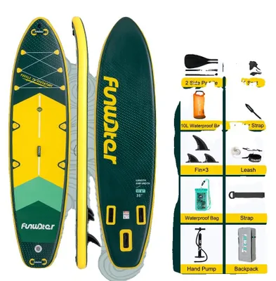 Produktbild von Aufblasbares Stand-Up-Paddle-Board, langlebiges PVC, komplettes Zubehörset, SUPFW43A