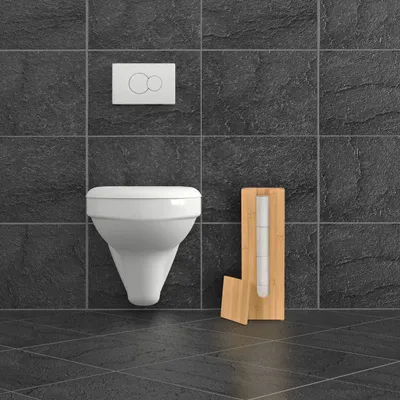 Produktbild von WC Papier Halter - Deckel - für 4 Rollen - 42x13,5x13,5 cm - stehend - Bambus