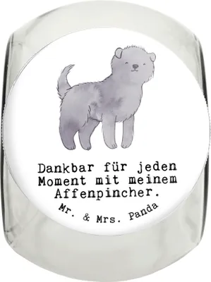 Produktbild von Mr. & Mrs. Panda Dose Affenpincher Moment XL 2000ml - Weiß - Geschenk, Bonbonglas, Keksdose, glasbehälter, Aufbewahrungsdose, Vorratsbehälter