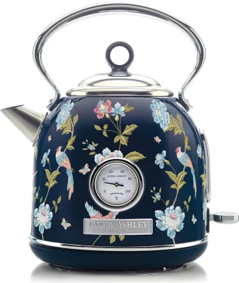 Image de Bouilloire électrique Laura Ashley 1,7 L 2200 W à ébullition rapide avec indicateur de température, motif Elveden Navy