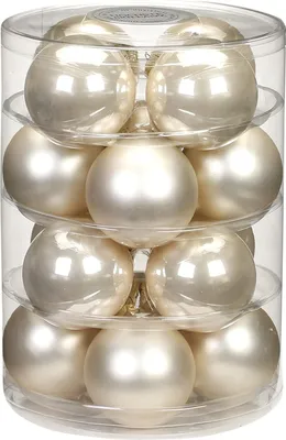 Produktbild von Weihnachtskugeln 16 Stk 7.5cm Champagner matt/glanz