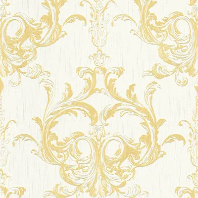 Immagine prodotto di Carta da parati tessile ornamentale Profhome 961965-GU goffrata opaca giallo bianco 5,33 m2