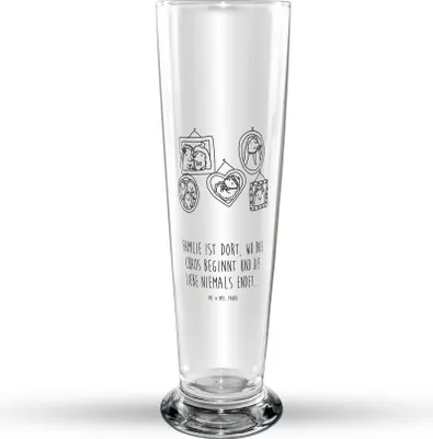 Produktbild von Mr. & Mrs. Panda Bierglas Igel Familie - Transparent - Geschenk, Glück, Muttertag, Bierbecher, Glasbierglas, Trinkglas, Bilder, Glasbecher, Liebe, Bier Glas