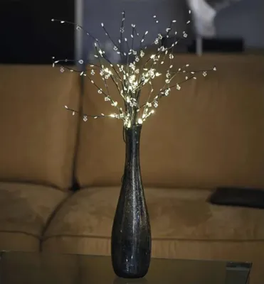 Obrázok produktu pre Vianočné osvetlenie BRANCH s korálkami, 60 cm, 24 LED, 3xAA, teplá biela, časovač