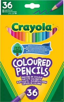 Image de 36 crayons de couleur, écologiques, traits lisses