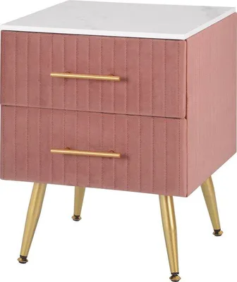Produktbild von Retro Nachttisch Slaapkamer MDF rosa 41x40x51 cm