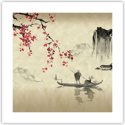 Produktbild von Poster - Poster ohne Rahmen - Blume Kirschen Japan - 40x40 cm - Wand Bild - Wanddeko - Wandbilder - Kunstposter - Wandposter - Bilder - Kunstdruck - Wanddekoration - Wandbild - P2XAC40x40-5020