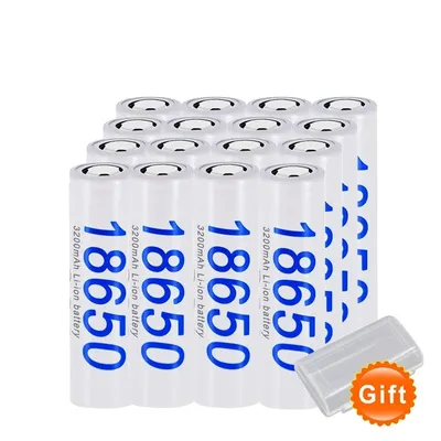 Image de PALO 18650 Piles au lithium, capacité 3200mAh, tension 3,7V , 16 pièces, 3,7V