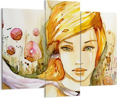 Produktbild von Bild auf Leinwand - Leinwandbild - Frau Sommer Blume - 130x100cm - Wand Bild - Wanddeko - Leinwanddruck - Bilder - Kunstdruck - Wanddekoration - Leinwand bilder - Wandkunst - CB130x100-3538