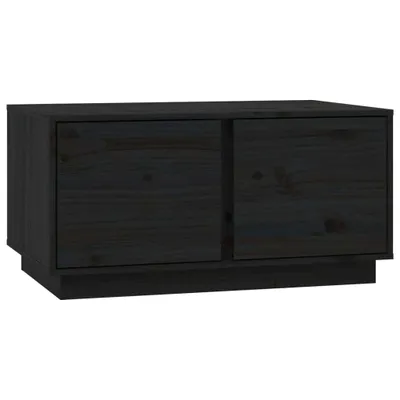 Image de vidaXL Table basse noire 80x50x40 cm pin massif