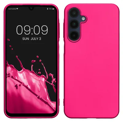 Produktbild von kwmobile Handyhülle für Samsung Galaxy A16 5G Hülle - Silikon Case metallisch schimmernd - Schutzhülle Cover - Metallic Pink
