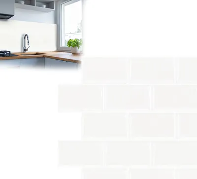Produktbild von UISEBRT 10 tlg 3D Fliesenaufkleber Selbstklebende Wandaufkleber 30 * 30cm Glänzendes Weiß Fliesenfolie Küche Fliesensticker Klebefliesen für Küche und Bad