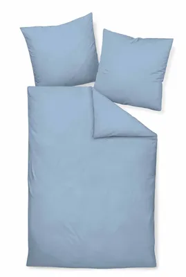 Produktbild von Janine Mako-Soft-Seersucker Bettwäsche Piano Bezug für Nackenrolle einzeln 15x40 cm hellblau