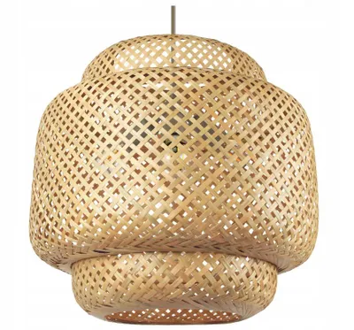 Obrázek produktu pro LUXOLAR Nastavitelná závěsná lampa 3xE27 40W LED - Přírodní pletená bambusová lampa ve stylu BOHO